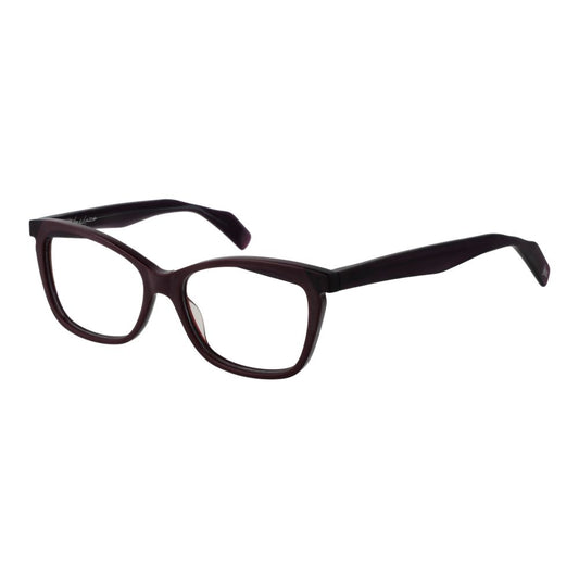 Eyeglasses Frames by Yohji Yamamoto for women in plastic and brown showcases an refined full-frame frame design featuring a sophisticated brown coloured frame for an refined and refined aesthetic.