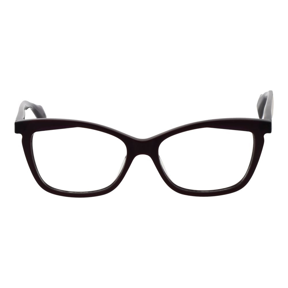 Eyeglasses Frames by Yohji Yamamoto for women in plastic brown showcases a reflective silhouette, artfully incorporating a sophisticated brown coloured frame with a distinct full-frame frame design.