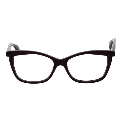 Eyeglasses Frames by Yohji Yamamoto for women in plastic brown showcases a reflective silhouette, artfully incorporating a sophisticated brown coloured frame with a distinct full-frame frame design.