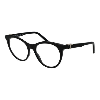 Eyeglasses Frames by Tod's for women in acetate and black showcases a refined silhouette, detailed with a black coloured frame finish and a sophisticated full-frame frame design.