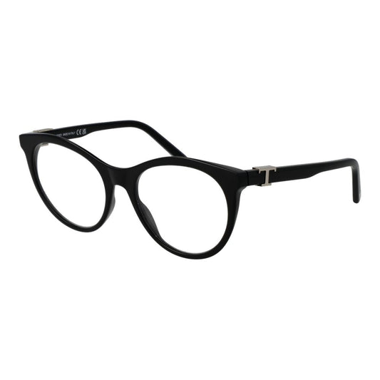 Eyeglasses Frames by Tod's for women in acetate and black showcases a refined silhouette, detailed with a black coloured frame finish and a sophisticated full-frame frame design.