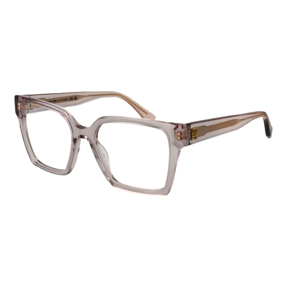 Eyeglasses Frames by Tommy Hilfiger for women in acetate pink features a refined silhouette, showcasing a refined rose coloured frame and full-frame frame design for a sophisticated, premium look.