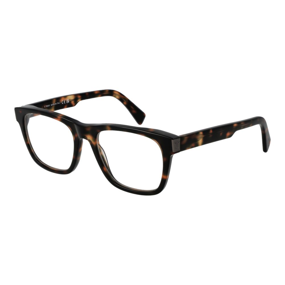 Eyeglasses Frames by Tod's for men in acetate brown showcases a reflective silhouette, artfully incorporating a sophisticated brown coloured frame with a distinct full-frame frame design.