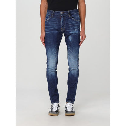 Jeans by Dsquared² for men in denim cotton blue features a refined silhouette with a refined skinny, defined by a and a refined long for a refined finish.