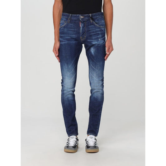 Jeans by Dsquared² for men in denim cotton blue features a refined silhouette with a refined skinny, defined by a and a refined long for a refined finish.