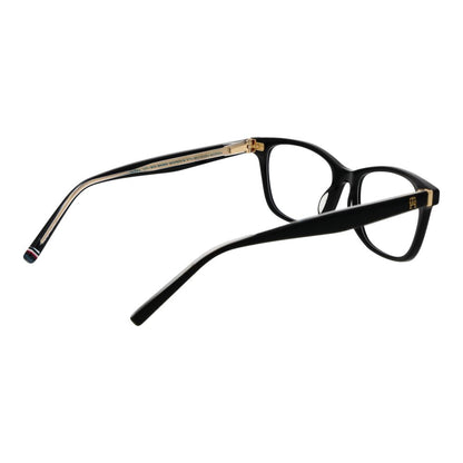 Eyeglasses Frames by Tommy Hilfiger for women in acetate and black showcases a refined silhouette, detailed with a black coloured frame finish and a sophisticated full-frame frame design.