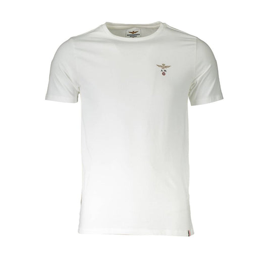 T-Shirt by Aeronautica Militare for men in cotton white showcases a dramatic silhouette, elegantly detailed with a dramatic crew neckline and short-sleeve for a truly dramatic finish.