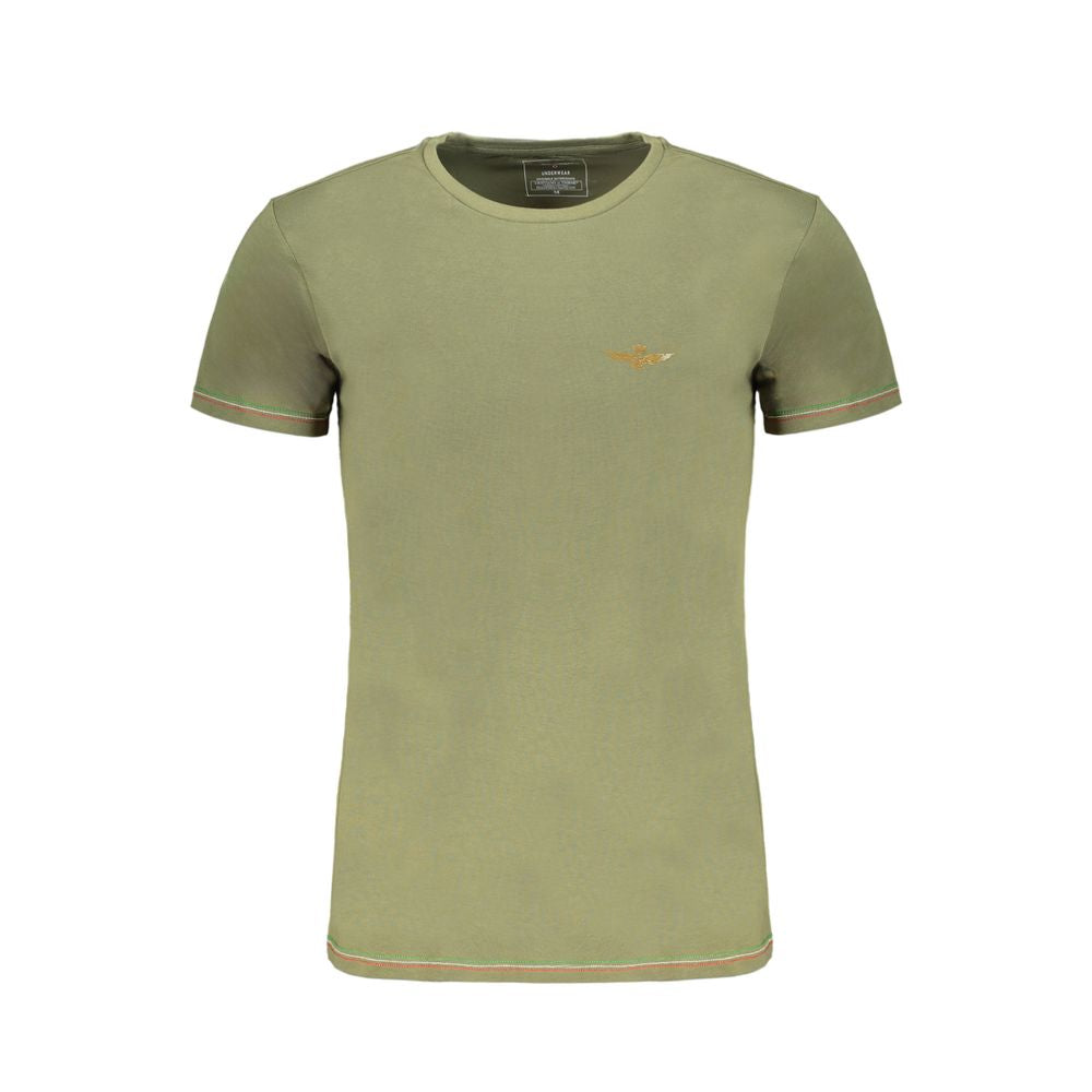 T-Shirt by Aeronautica Militare for men in cotton green & print showcases a chic silhouette, artfully detailed with a chic crew neckline and short-sleeve for a chic finish.