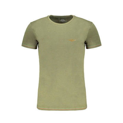 T-Shirt by Aeronautica Militare for men in cotton green & print showcases a chic silhouette, artfully detailed with a chic crew neckline and short-sleeve for a chic finish.