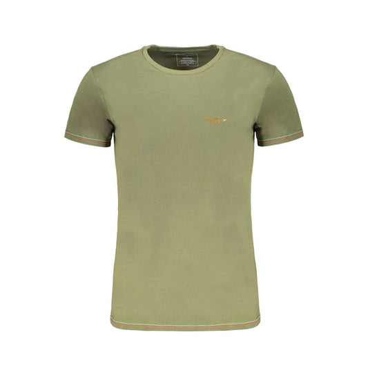 T-Shirt by Aeronautica Militare for men in cotton green & print showcases a chic silhouette, artfully detailed with a chic crew neckline and short-sleeve for a chic finish.