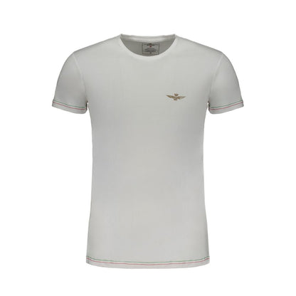 T-Shirt by Aeronautica Militare for men in cotton white & print showcases a dramatic silhouette, elegantly detailed with a dramatic crew neckline and short-sleeve for a truly dramatic finish.