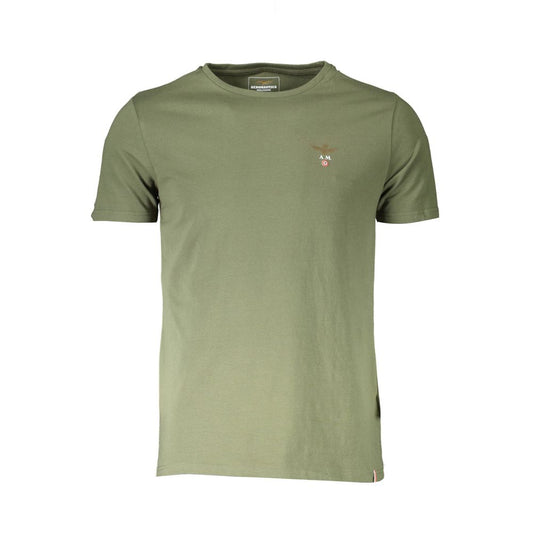 Activewear T-Shirt by Aeronautica Militare for men in cotton green features an athletic silhouette with short-sleeve sleeves and a crew neckline neckline, enhanced by high-performance .