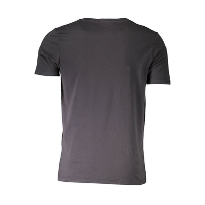 Activewear T-Shirt by Aeronautica Militare for men in cotton black features an athletic silhouette with sleeves and a crew neckline neckline, enhanced by high-performance .