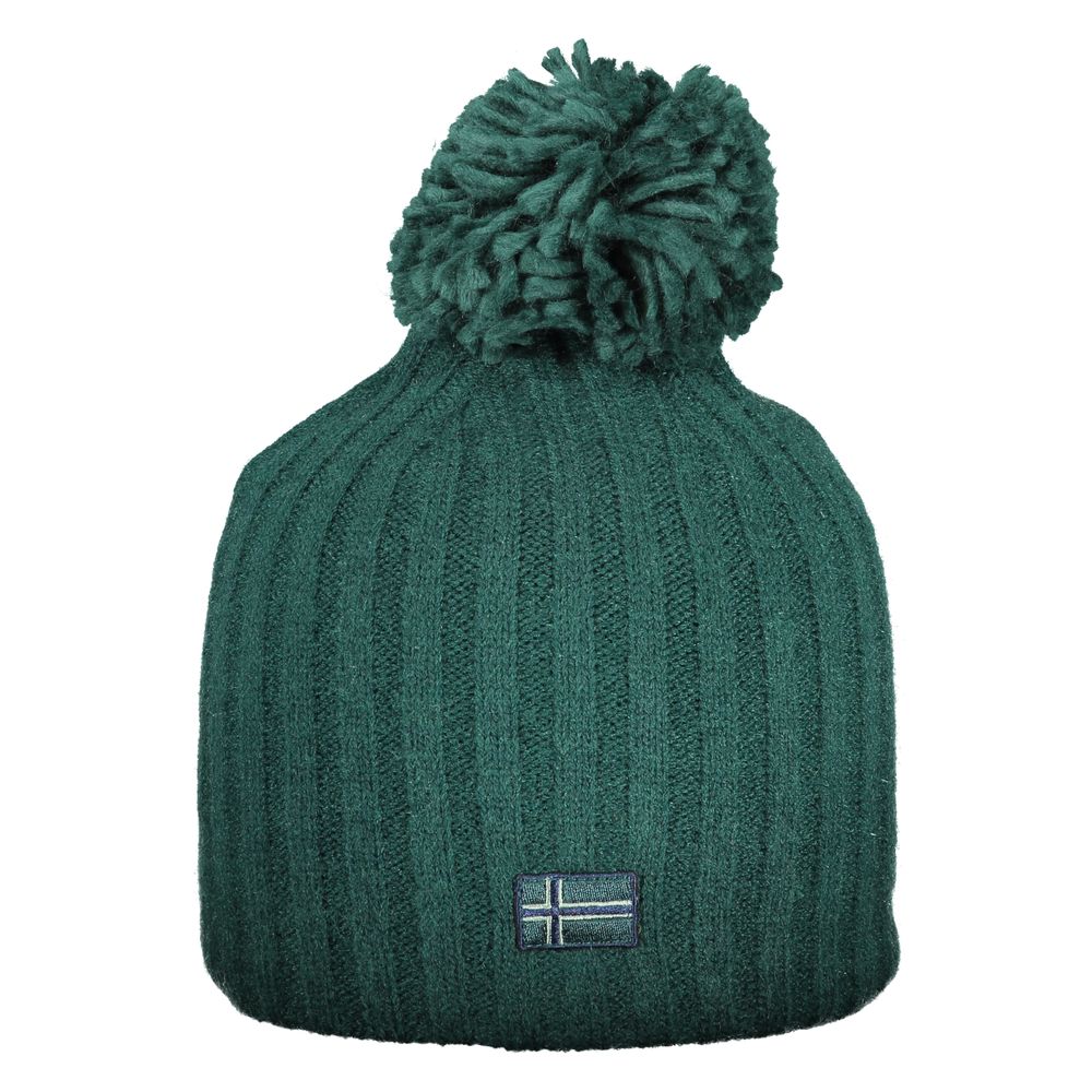 Beanie Hat by Norway 1963 for women in polyester & polyamide green presents a sleek silhouette, showcasing the sleek texture and refined craftsmanship of the Polyester & Polyamide Beanie Hat collection.