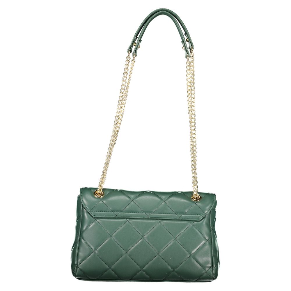 Quilted Shoulder Handbag by Mario Valentino for women in polyethylene & polyurethane green & patterned features a exquisite silhouette, showcasing a secure snap & zipper and exquisite internal-pockets with versatile shoulder-strap & handle for a exquisite finish.