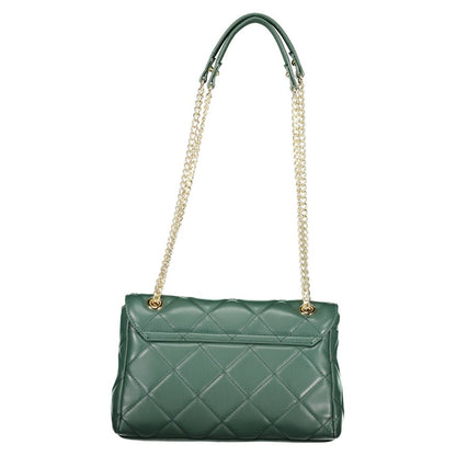 Quilted Shoulder Handbag by Mario Valentino for women in polyethylene & polyurethane green & patterned features a exquisite silhouette, showcasing a secure snap & zipper and exquisite internal-pockets with versatile shoulder-strap & handle for a exquisite finish.