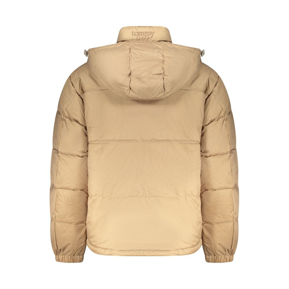 Hooded Overcoat by Tommy Hilfiger for men in polyester beige features a cosy chic silhouette, artfully detailed with a sophisticated and premium pockets & hooded for a cosy chic finish.