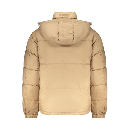 Hooded Overcoat by Tommy Hilfiger for men in polyester beige features a cosy chic silhouette, artfully detailed with a sophisticated and premium pockets & hooded for a cosy chic finish.