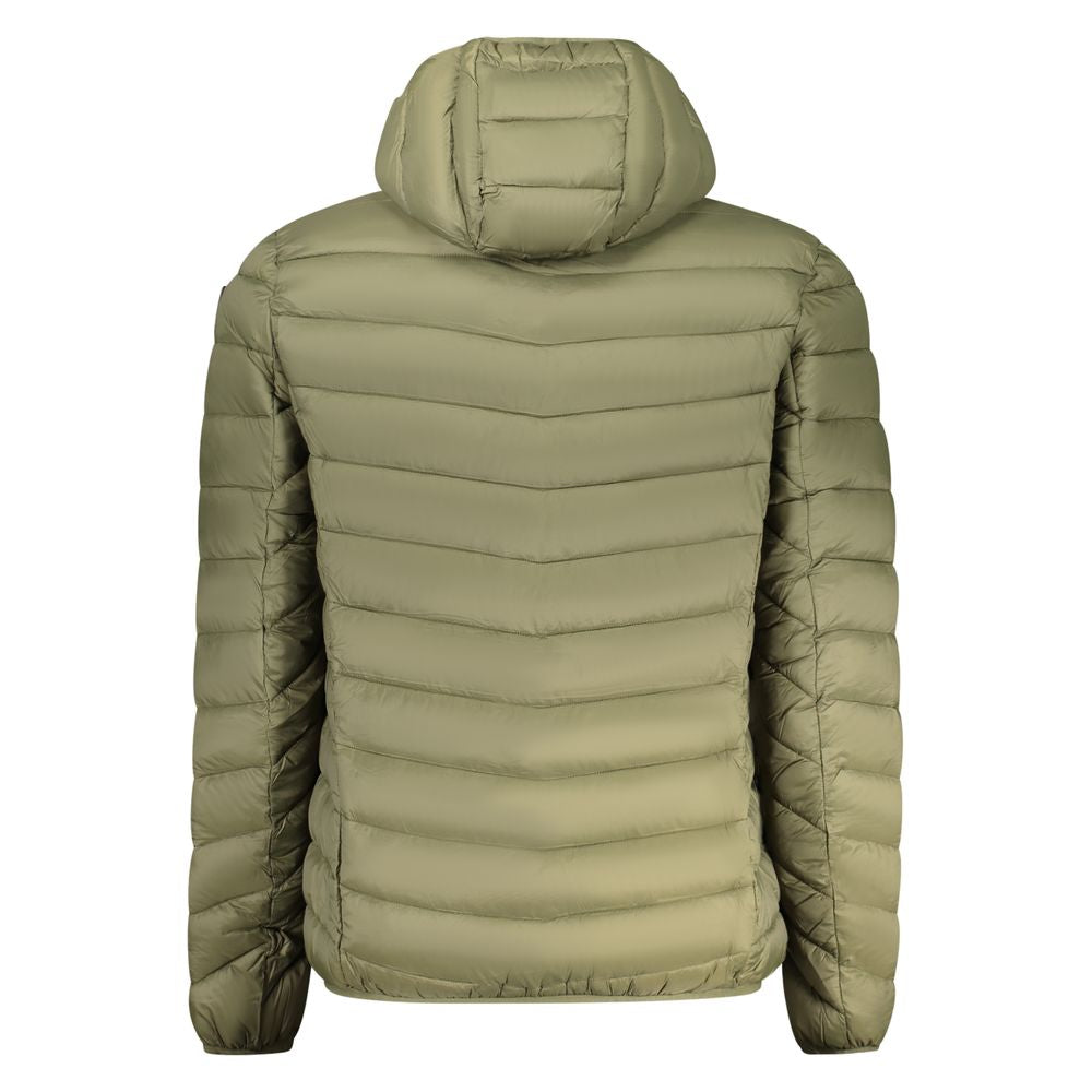 Hooded Windbreaker Jacket by Marina Yachting for men in polyamide green & signature features an enduring silhouette, showcasing technical pockets, hooded & windproof and a sophisticated wrap hooded neckline for a truly enduring aesthetic.
