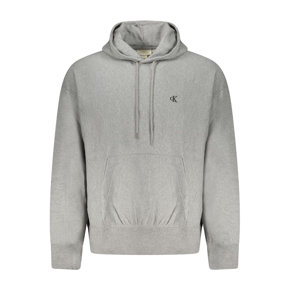 Hooded Sweatshirt Hoodie by Calvin Klein for men in cotton polyester gray features a authentic silhouette, showcasing a sophisticated hooded neckline and authentic detail for a refined finish.