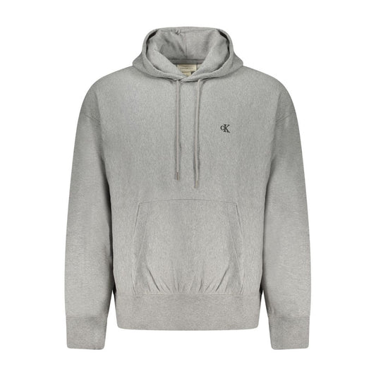 Hooded Sweatshirt Hoodie by Calvin Klein for men in cotton polyester gray features a authentic silhouette, showcasing a sophisticated hooded neckline and authentic detail for a refined finish.