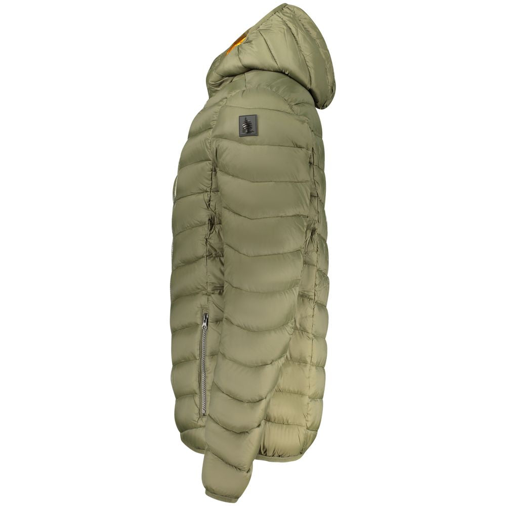 Hooded Windbreaker Jacket by Marina Yachting for men in polyamide green & signature features an stylish silhouette, showcasing a sophisticated wrap hooded neckline and performance-driven pockets, hooded & windproof for a premium, stylish look.
