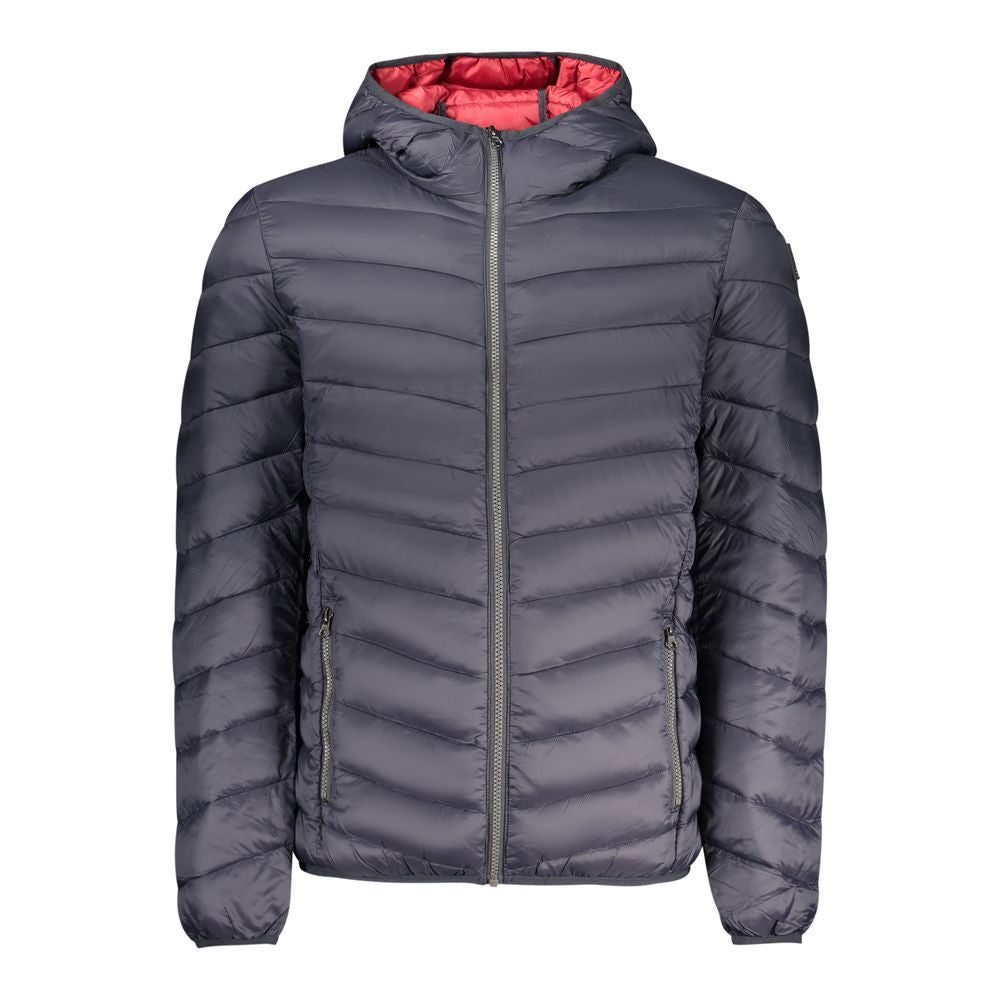 Hooded Windbreaker Jacket by Marina Yachting for men in polyamide blue showcases a modern silhouette, integrating pockets, hooded & windproof and a modern hooded neckline for a sophisticated finish.