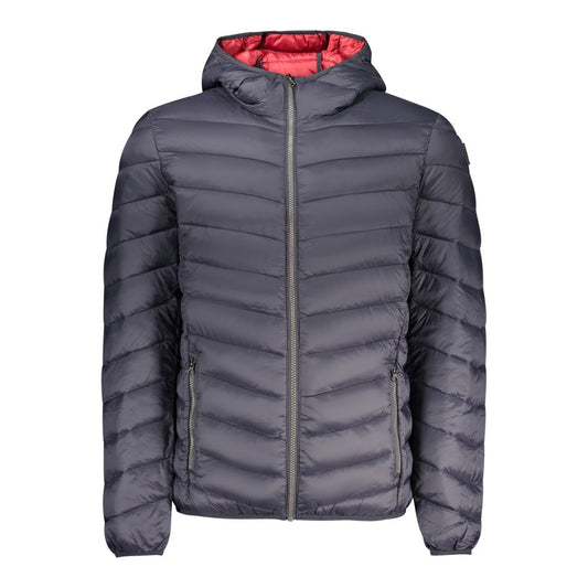 Hooded Windbreaker Jacket by Marina Yachting for men in polyamide blue showcases a modern silhouette, integrating pockets, hooded & windproof and a modern hooded neckline for a sophisticated finish.