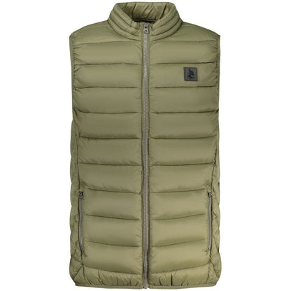 Vest by Marina Yachting for men in polyamide green showcases a dynamic silhouette, perfectly balancing pockets with a dynamic for a sophisticated, high-fashion look.