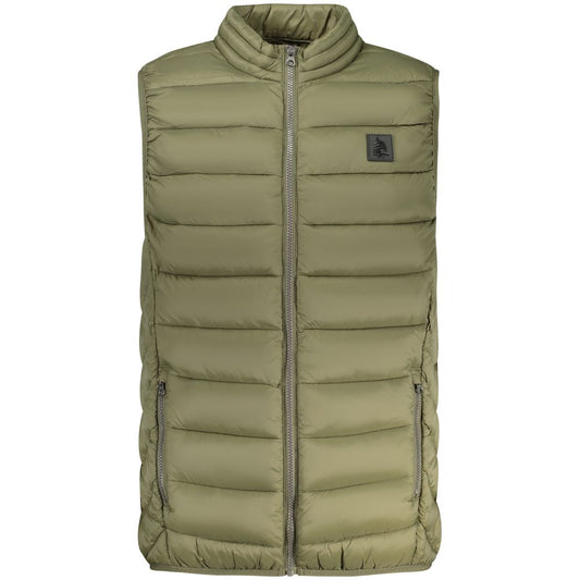 Vest by Marina Yachting for men in polyamide green showcases a dynamic silhouette, perfectly balancing pockets with a dynamic for a sophisticated, high-fashion look.