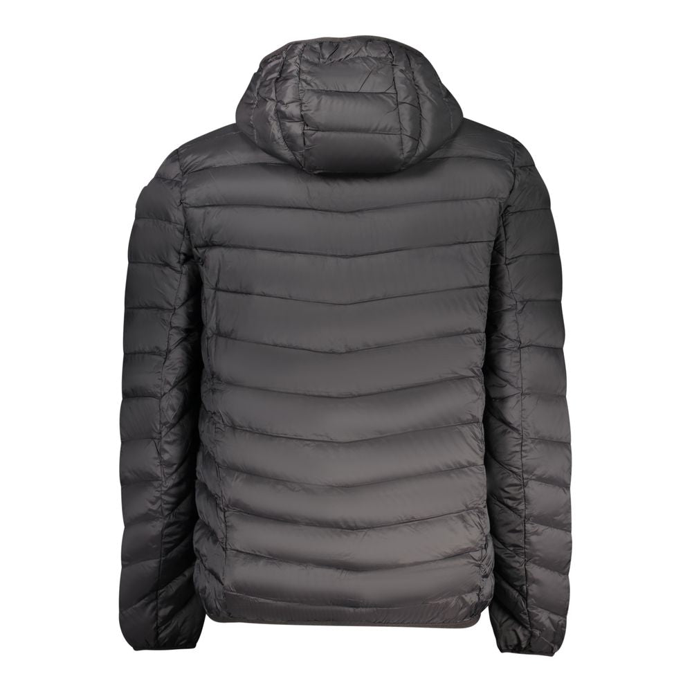 Hooded Windbreaker Jacket by Marina Yachting for men in polyamide black & signature presents a resilient silhouette, artfully detailed with a sophisticated hooded neckline and functional pockets, hooded & windproof for a resilient finish.
