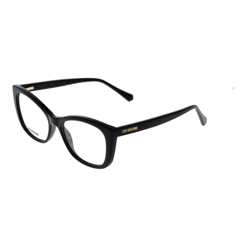 Eyeglasses Frames by Love Moschino for women in cellulose propionate black features a refined silhouette, showcasing a refined black coloured frame and full-frame frame design for a sophisticated, premium look.