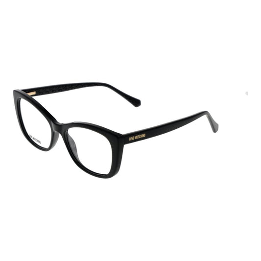 Eyeglasses Frames by Love Moschino for women in cellulose propionate black features a refined silhouette, showcasing a refined black coloured frame and full-frame frame design for a sophisticated, premium look.