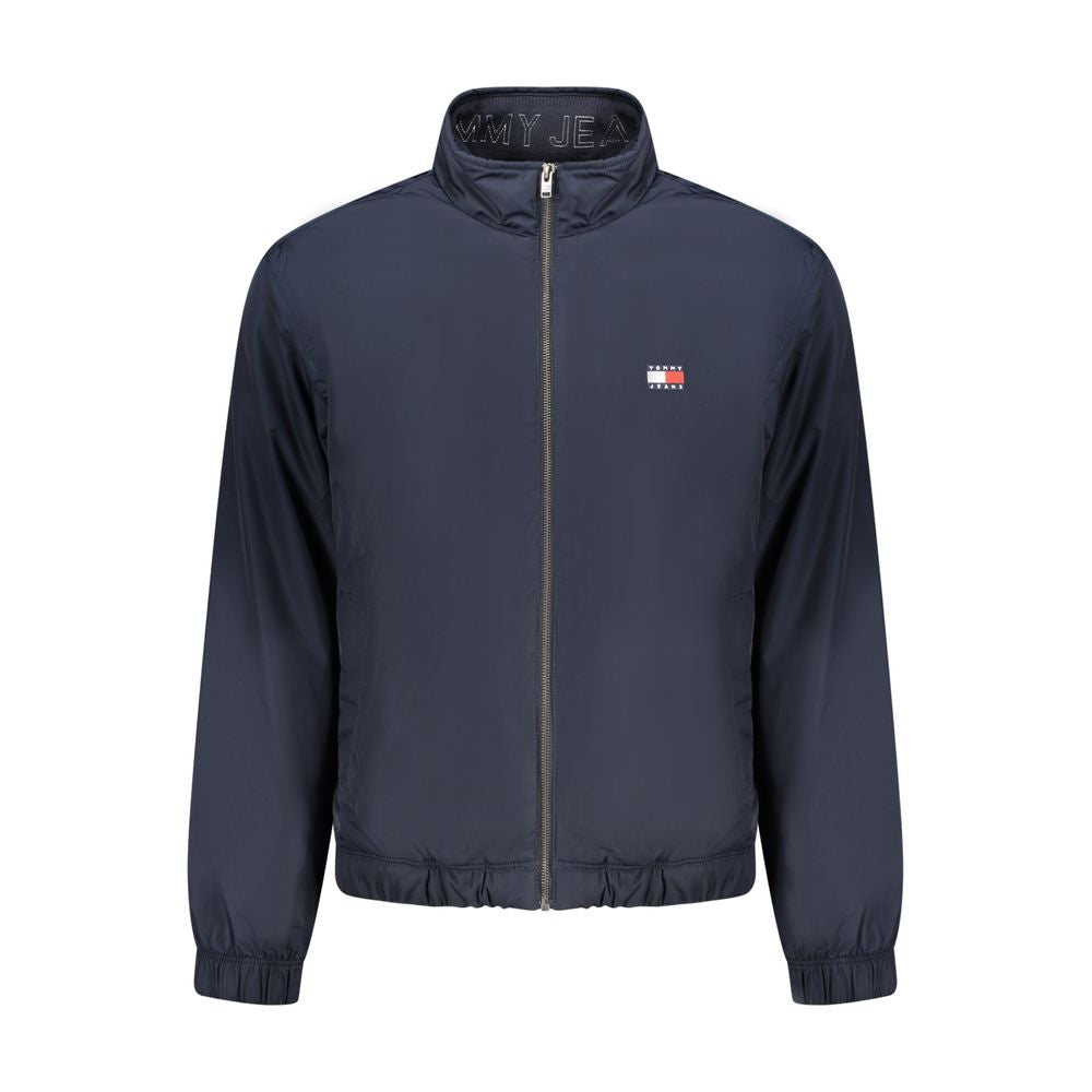 Windbreaker Jacket by Tommy Hilfiger for men in polyester blue showcases a modern silhouette, integrating pockets & windproof and a modern for a sophisticated finish.