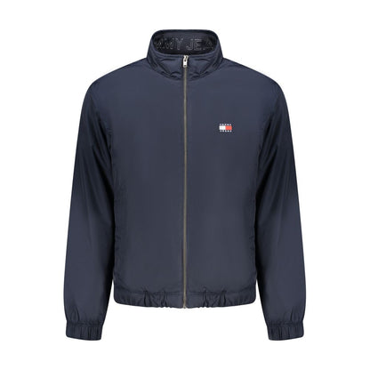 Windbreaker Jacket by Tommy Hilfiger for men in polyester blue showcases a modern silhouette, integrating pockets & windproof and a modern for a sophisticated finish.