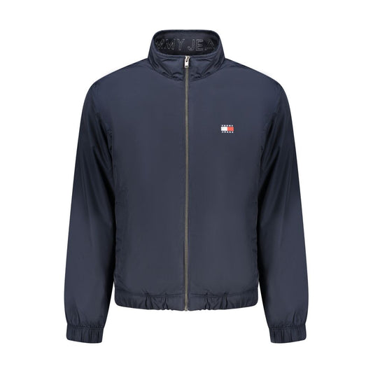 Windbreaker Jacket by Tommy Hilfiger for men in polyester blue showcases a modern silhouette, integrating pockets & windproof and a modern for a sophisticated finish.