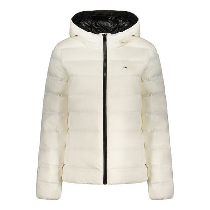Hooded Windbreaker Jacket by Tommy Hilfiger for women in polyester white features an perennial silhouette with a refined hooded neckline and perennial pockets, hooded & windproof for a sophisticated weather-resistant look.