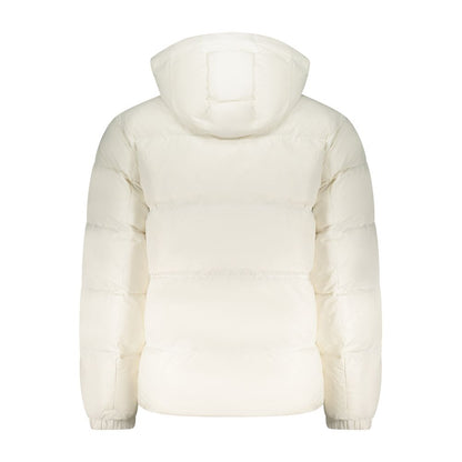 Hooded Overcoat by Tommy Hilfiger for men in polyester white & signature features an satoral silhouette, showcasing a sophisticated and satoral pockets & hooded for a premium, timeless look.