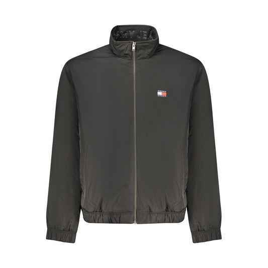 Bomber Jacket by Tommy Hilfiger for men in polyester black features an contemporary silhouette, showcasing a sophisticated and contemporary pockets for a truly refined look.