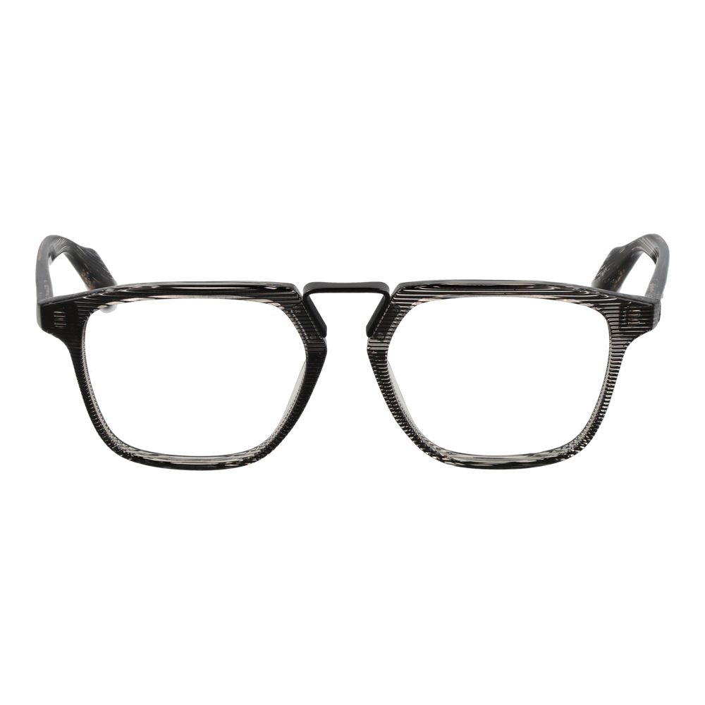 Yohji Yamamoto Men's Full-Rim Square Metal Eyeglasses Frames - Black