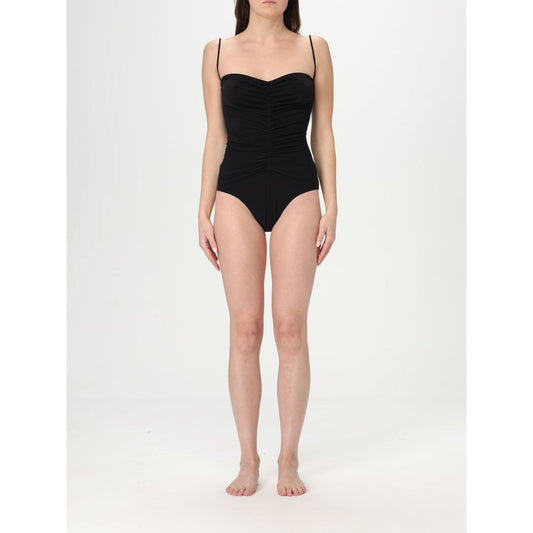 One-Piece Swimsuit by Norma Kamali for women in nylon & spandex black showcases a captivating silhouette, artfully capturing the essence of the captivating Women's Nylon & Spandex One-Piece Swimsuit design for a sophisticated look.