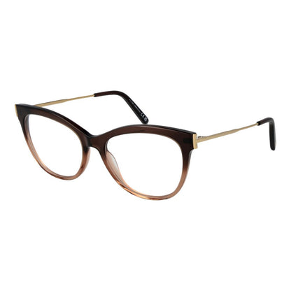 Eyeglasses Frames by Tod's for women in metal and brown showcases an refined full-frame frame design featuring a sophisticated brown coloured frame for an refined and refined aesthetic.