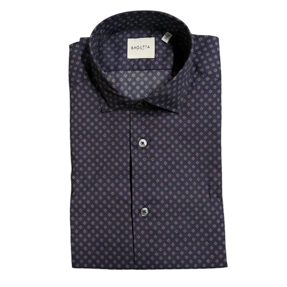 Bagutta Blue Cotton Shirt