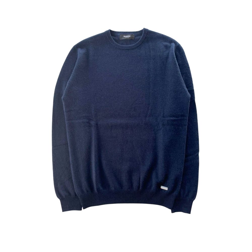 Sweatshirt by Baldinini Trend for men in cashmere blue, signature & monogram features an enviable silhouette, showcasing a premium and refined crew neckline for a truly enviable finish.