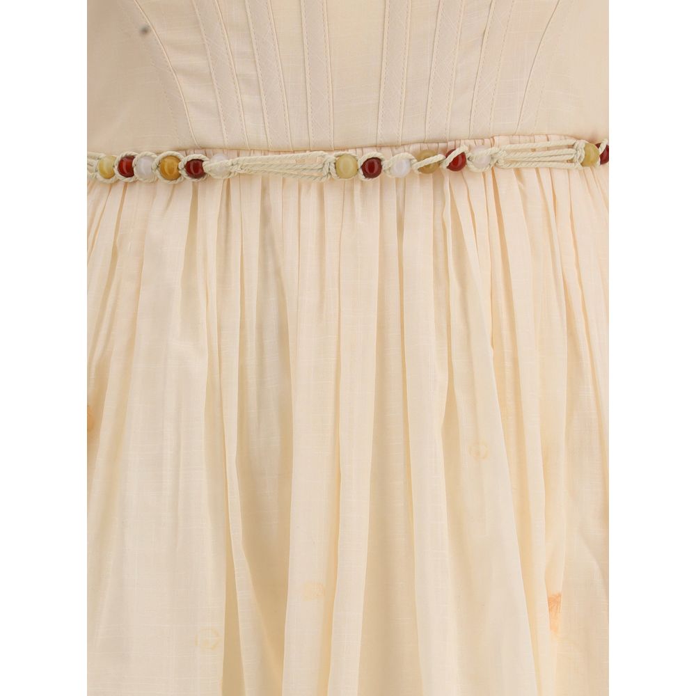 Dress by Zimmermann for women in cotton coral, multicolor, toile, signature & print features an magnificent silhouette, artfully detailed with a magnificent and that flows into an magnificent midi long.