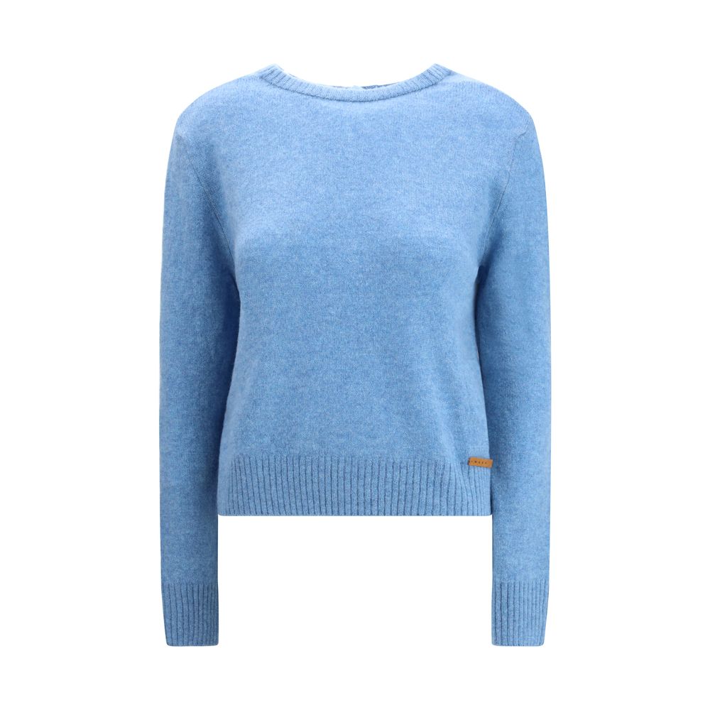 Sweatshirt by Marni for women in cashmere light-blue & signature presents a smart casual silhouette, featuring a smart casual and for a sophisticated look.