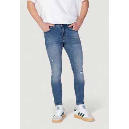 Antony Morato Men's Skinny Cropped Stretch Denim Cotton Jeans - Blue