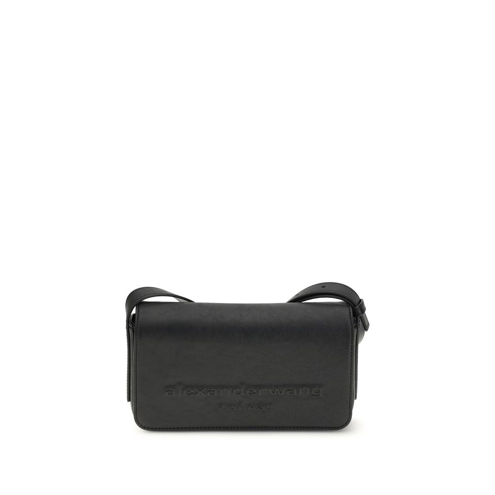 Shoulder Flap Bag by Alexander Wang for women in bos taurus calf leather black & signature features a enviable silhouette, showcasing a secure flap & magnetic, ample , and enviable shoulder-strap for a enviable finish.