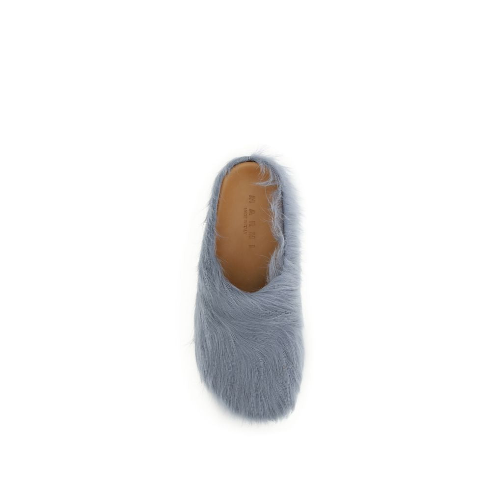 Flat Mule Mules Slip-On Shoes by Marni for men in bost taurus calf leather & fur light-blue features an ergonomic silhouette, perfectly showcasing Men's Bost Taurus Calf Leather & Fur Flat Mule Mules Slip-On Shoes with its distinct flat and elegant .
