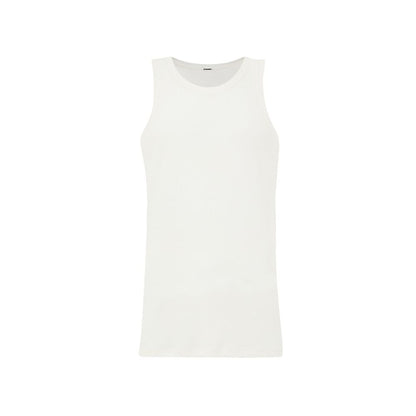 Vest by Jil Sander for men in cotton white features an on trend silhouette, showcasing a sophisticated round neckline and premium for a truly on trend finish.